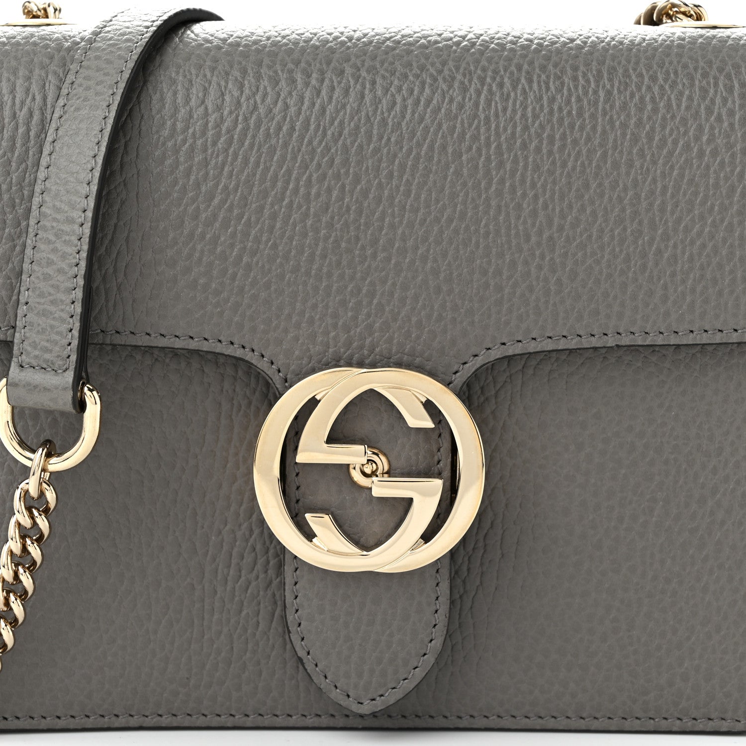 Gucci Dollar Calfskin Small Interlocking G Shoulder Bag Loess 8 of 10