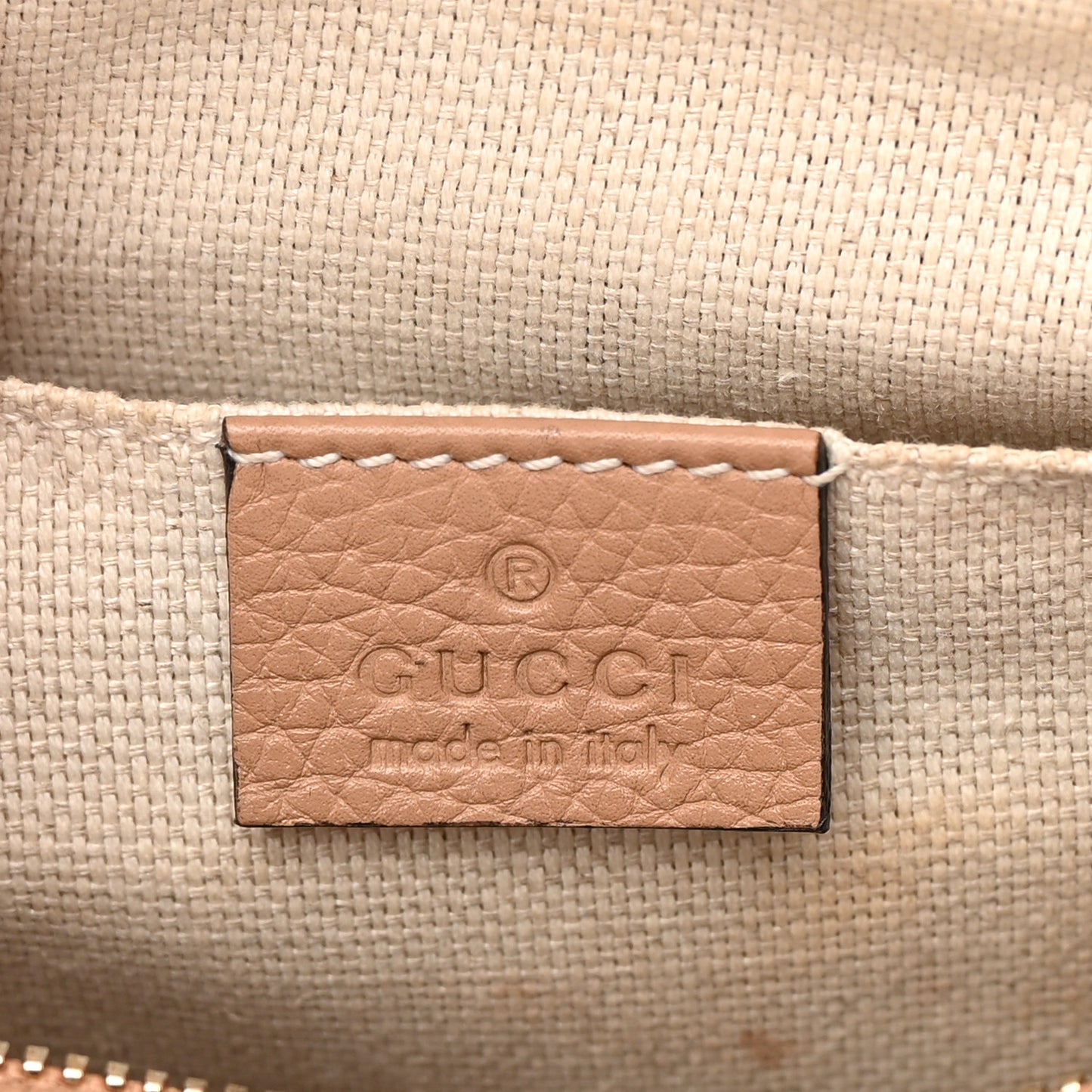 Pebbled Calfskin Small Soho Disco Bag Camelia