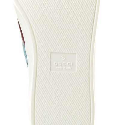 Gucci GG Supreme Monogram Blooms Womens Slip On Sneakers 39.5 Beige Blue Navy Red 6 of 11