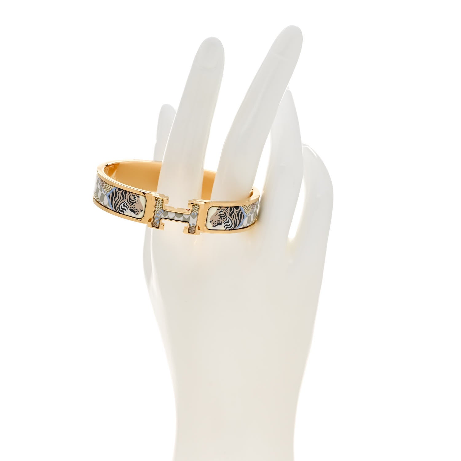 Hermes Enamel Printed Narrow Lanternes Ballons et Cocarde Clic Clac H Bracelet GM Lumiere 2 of 5