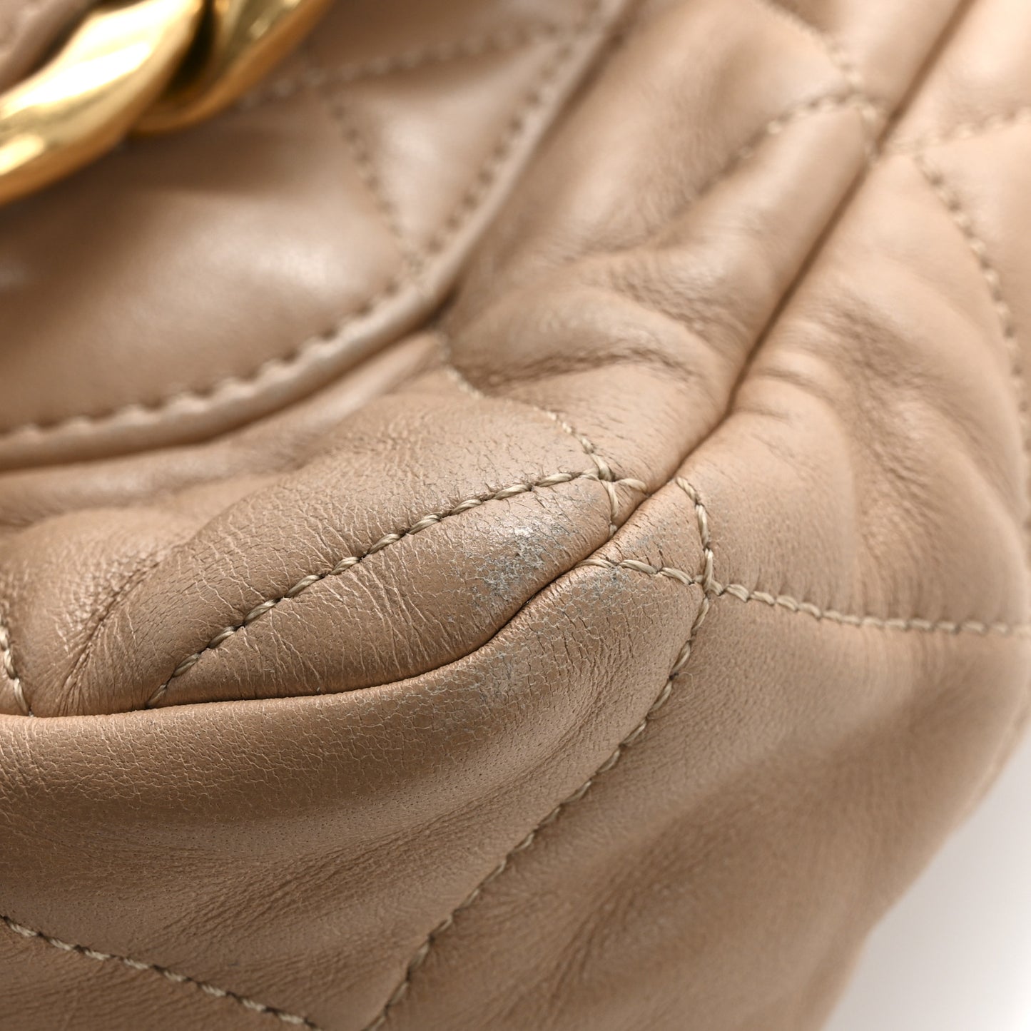 Lambskin Quilted Large CC Funky Town Flap Beige