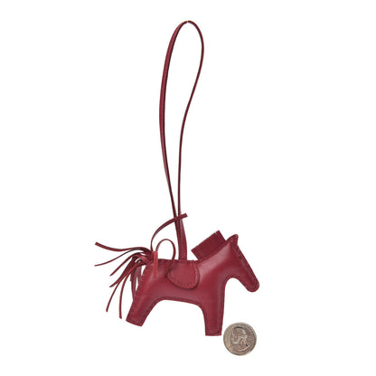 Hermes Milo Lambskin Grigri Rodeo Horse Bag Charm PM Rubis 2 of 4