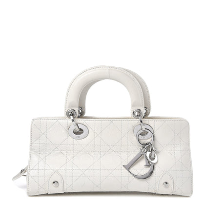 Christian Dior Calfskin Cannage Stitched Small Lady East West Lady Dior White 1 of 12