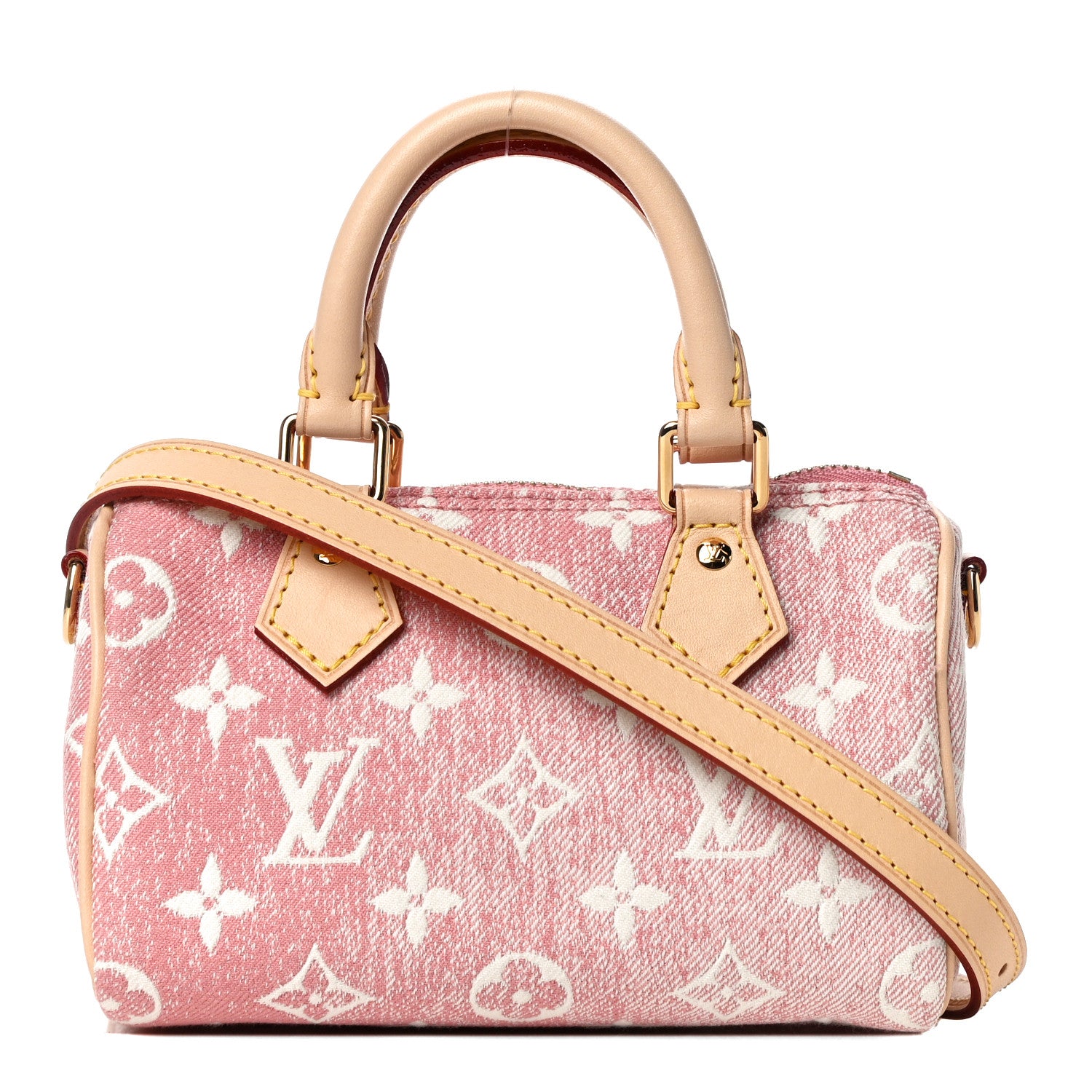Louis Vuitton Monogram Jacquard Denim Nano Speedy Bandouliere Pink 1 of 10