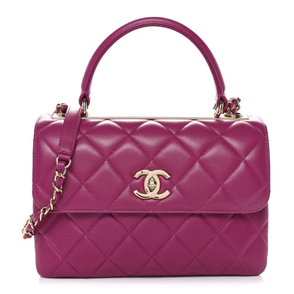 Chanel Lambskin Quilted Small Trendy CC Flap Dual Handle Bag Dark Pink 1 of 11
