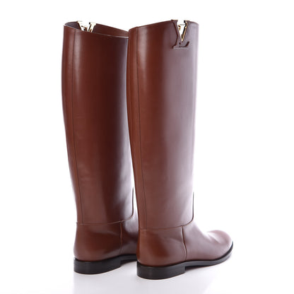 Louis Vuitton Heritage Flat High Boots 39 Brown 4 of 9