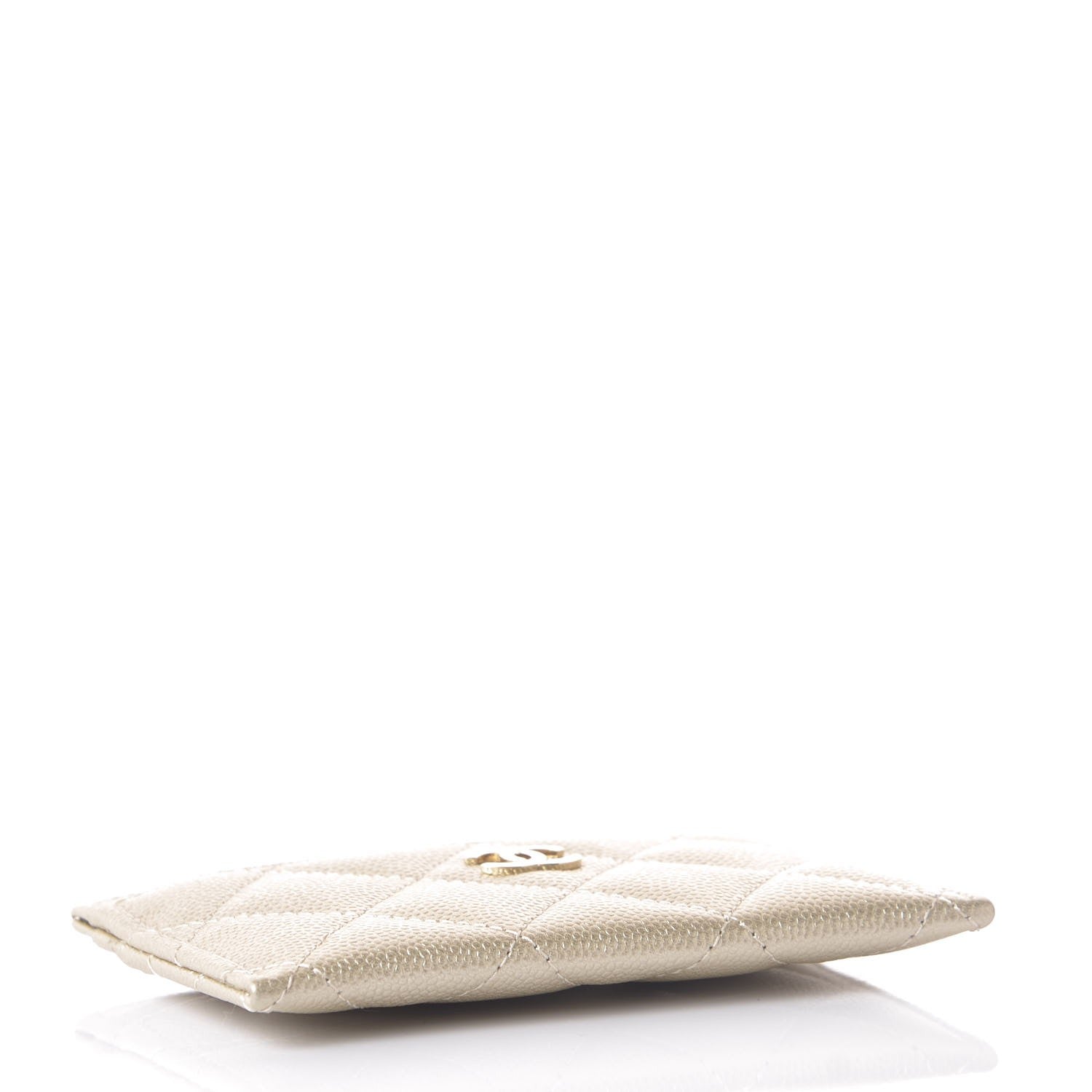 Chanel Metallic Caviar Quilted Card Holder Light Gold 4 of 9