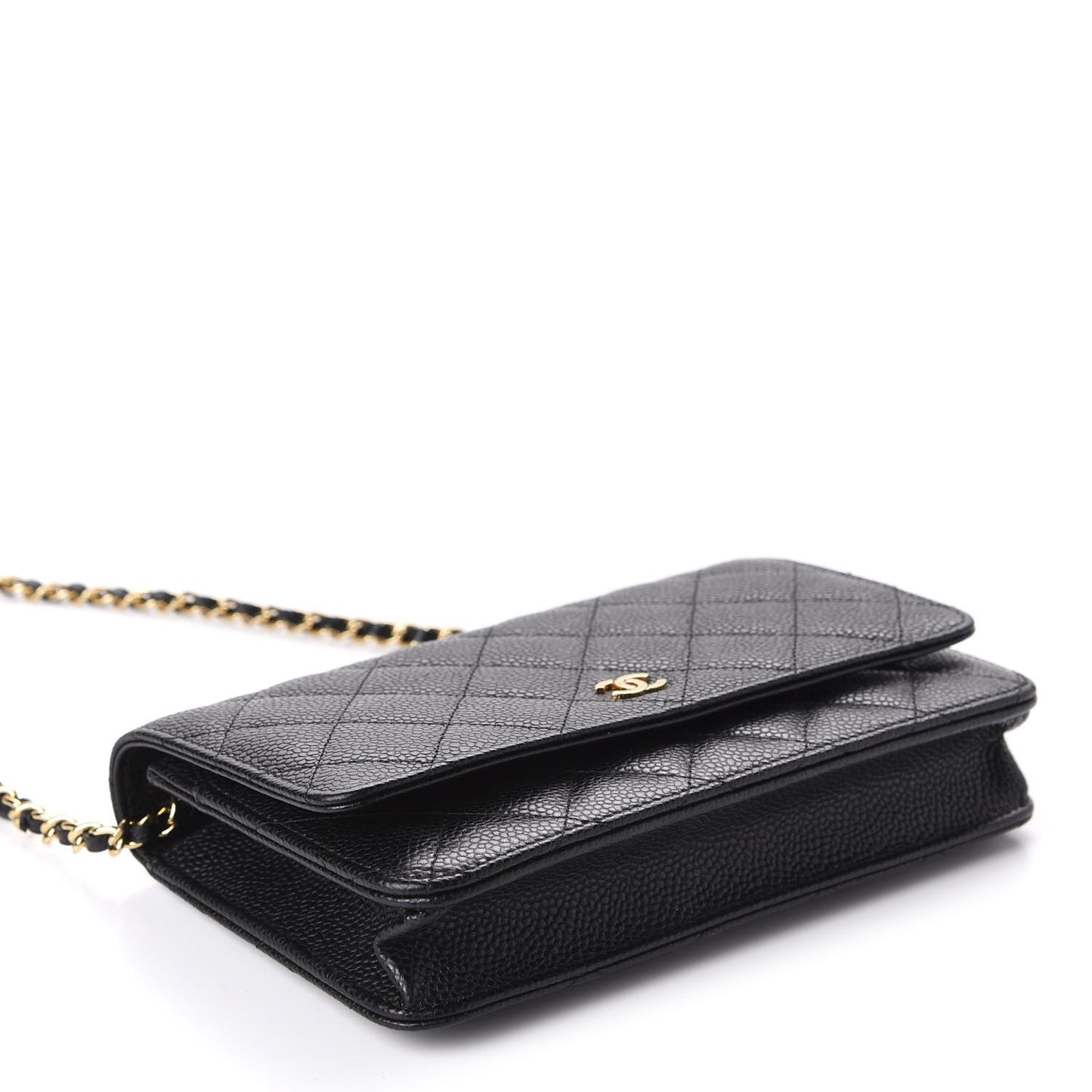 Caviar Quilted Wallet On Chain WOC Black