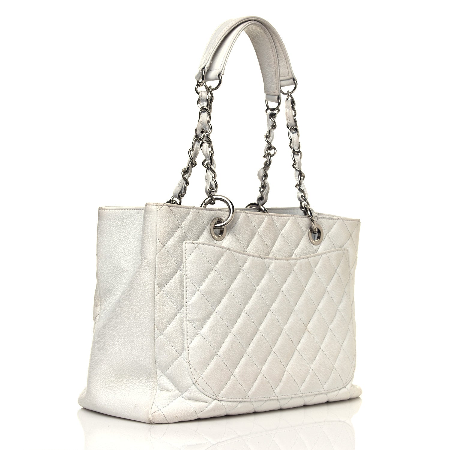 Chanel Caviar Quilted Grand Shopping Tote GST White 2 of 11