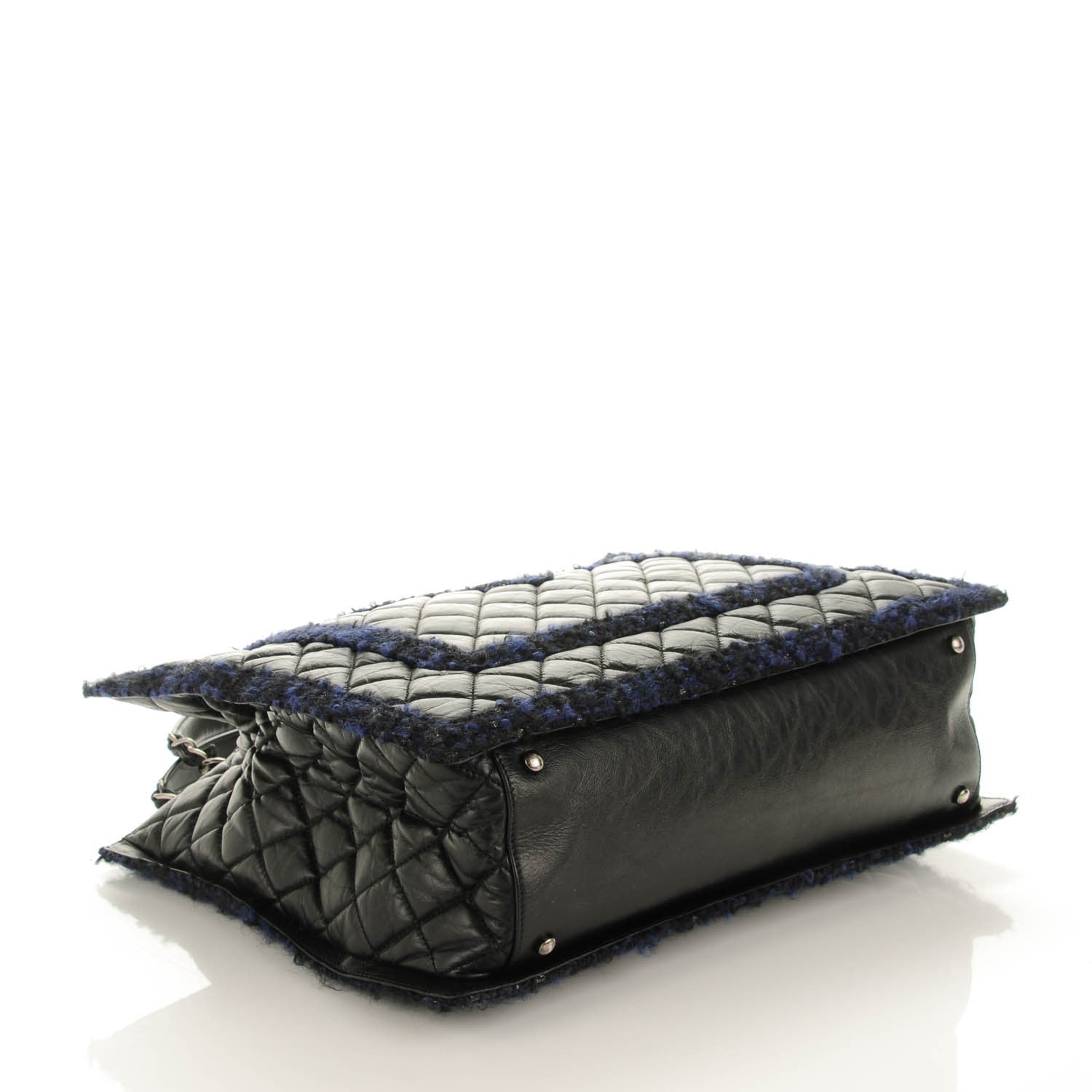 Chanel Aged Calfskin Quilted Tweed Large Secrets Tote Black 4 of 7