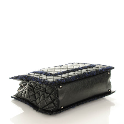 Chanel Aged Calfskin Quilted Tweed Large Secrets Tote Black 4 of 7