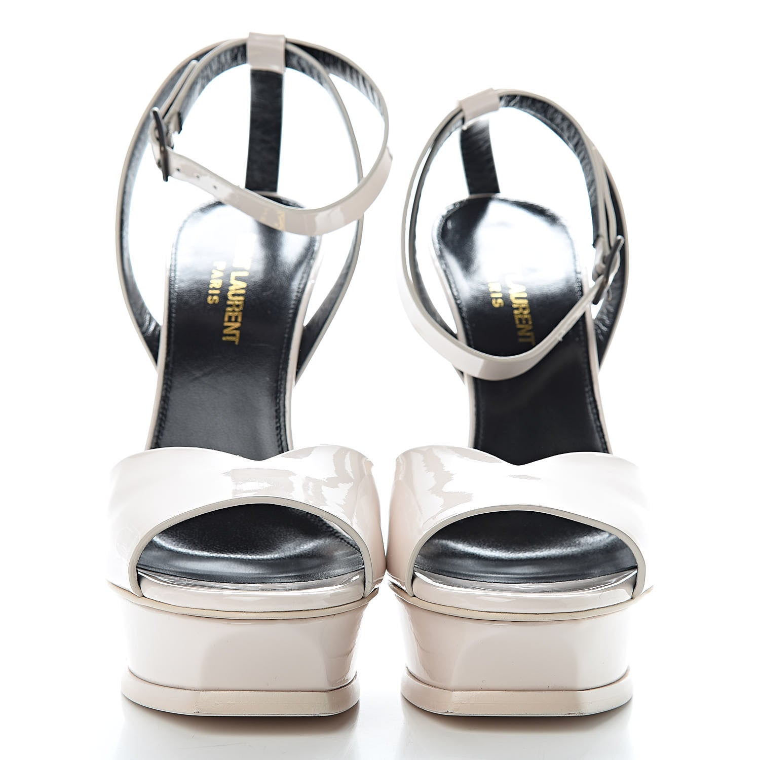 Saint Laurent Patent Tribute Lips Platform Sandals 37 Shadow Pink 2 of 9