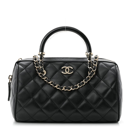 Chanel Lambskin Quilted Mini Bowling Bag Black 1 of 10