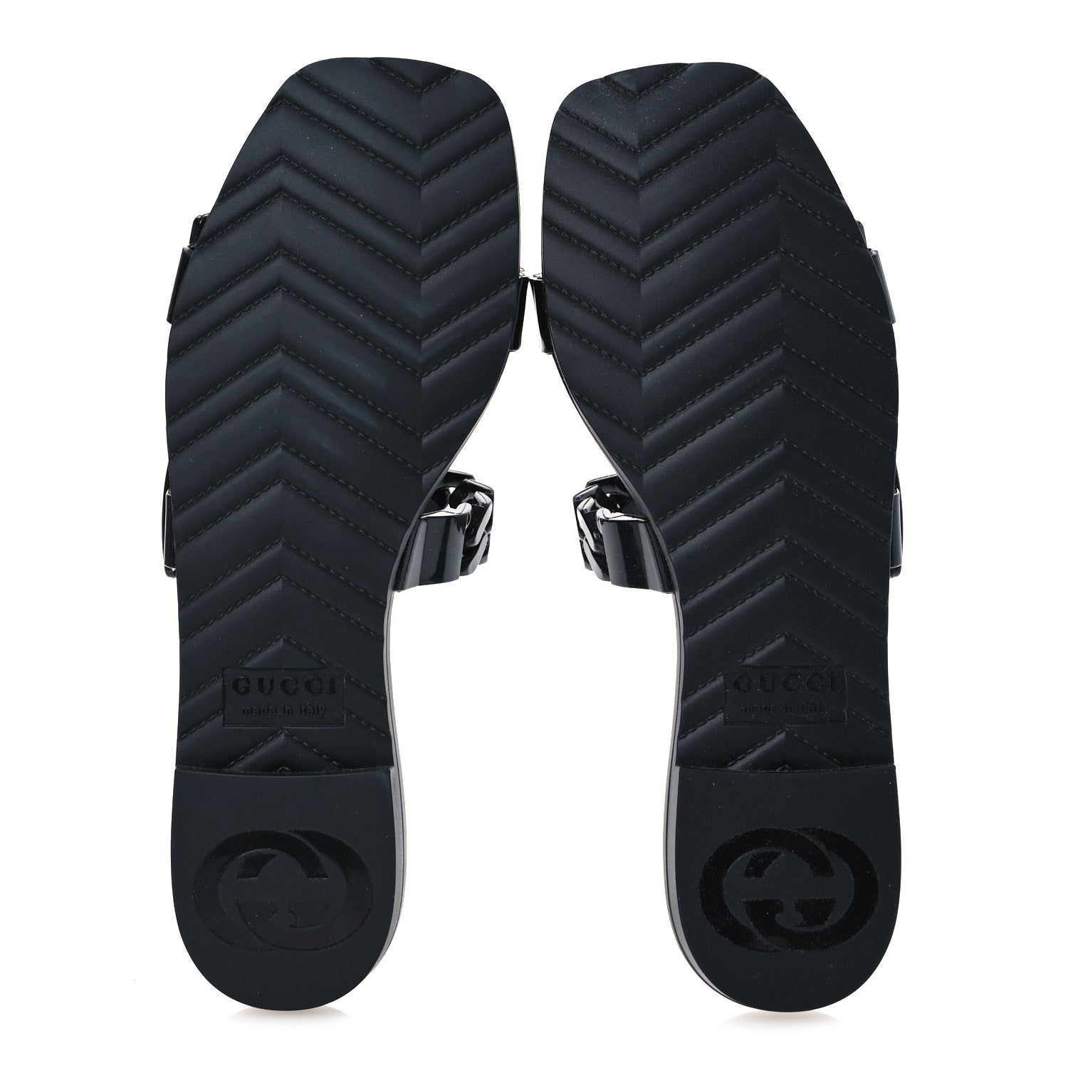 Gucci Rubber Womens Slide Sandals 36 Black 7 of 10