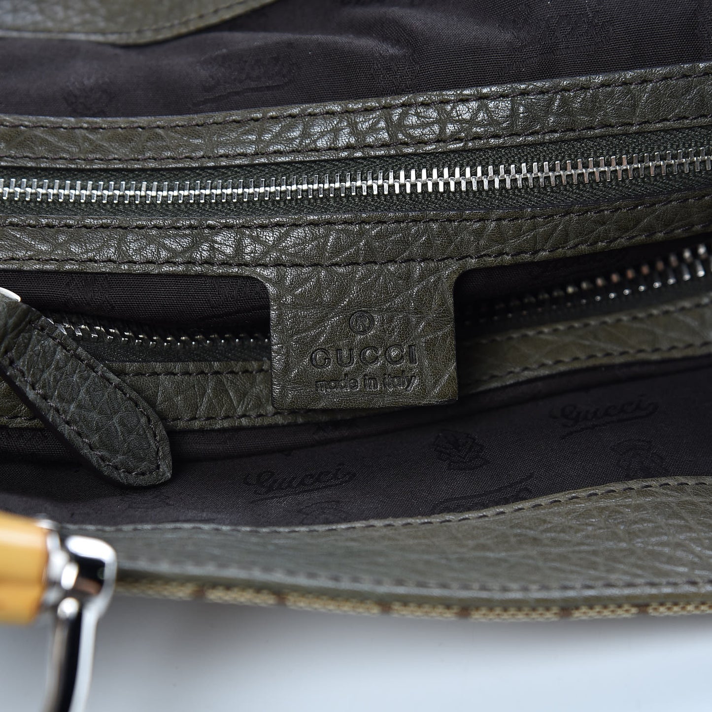 Monogram Medium Bamboo Bar Tote Olive