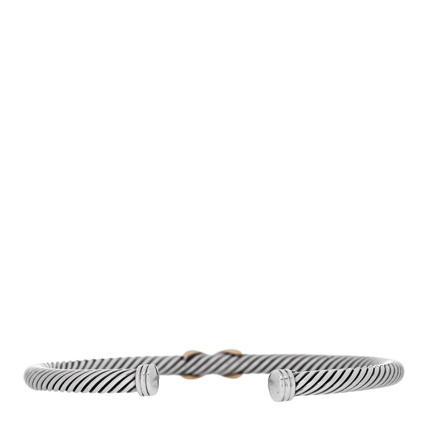 Sterling Silver 18K Yellow Gold 4mm X Station Cable Bracelet