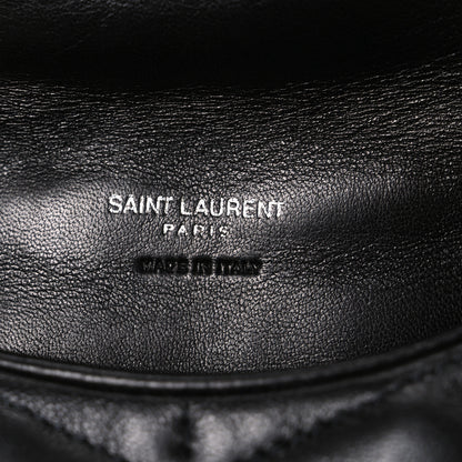 Saint Laurent Lambskin Monogram Loulou Puffer Pouch Clutch Black 7 of 9