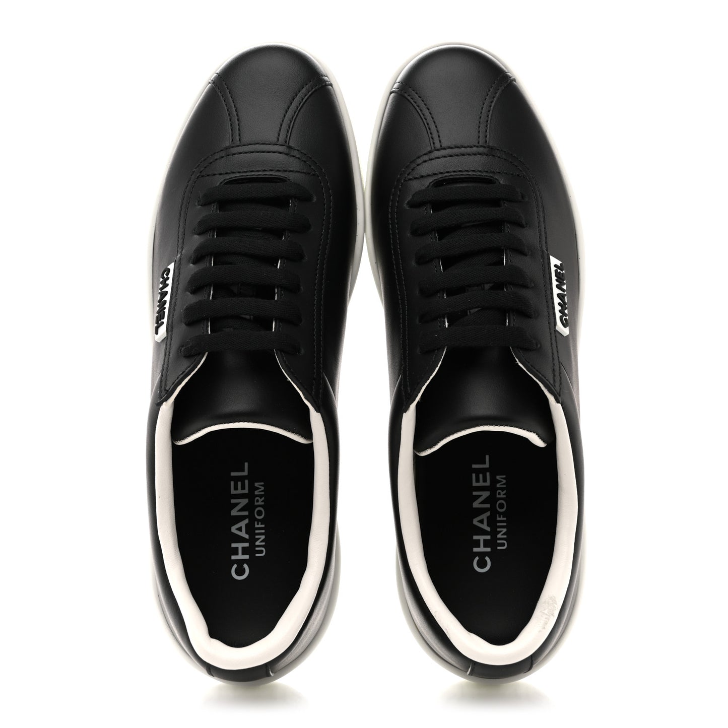 Calfskin CC Womens Sneakers 37.5 Black
