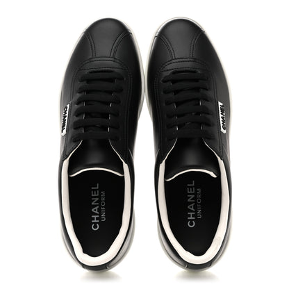 Chanel Calfskin CC Womens Sneakers 37.5 Black 2 of 10