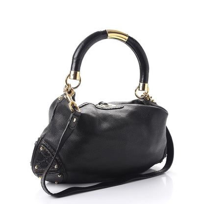 Gucci Guccissima Medium Indy Top Handle Hobo Black 3 of 8