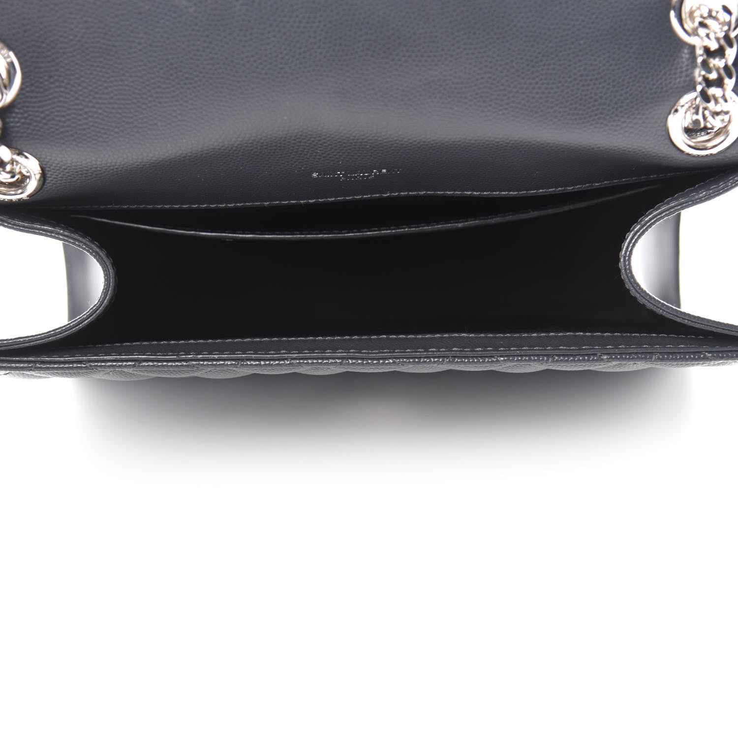 Saint Laurent Grain De Poudre Textured Mixed Matelasse Medium Triquilt Monogram Satchel Dark Smoke 5 of 10