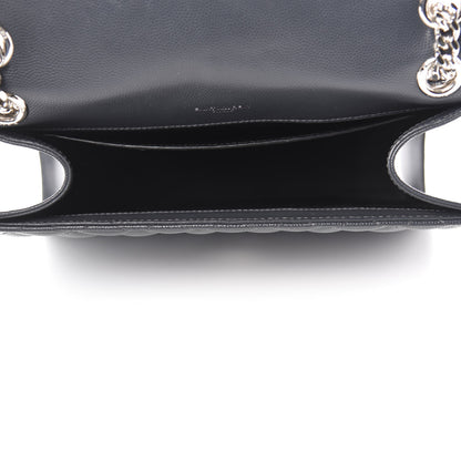 Saint Laurent Grain De Poudre Textured Mixed Matelasse Medium Triquilt Monogram Satchel Dark Smoke 5 of 10