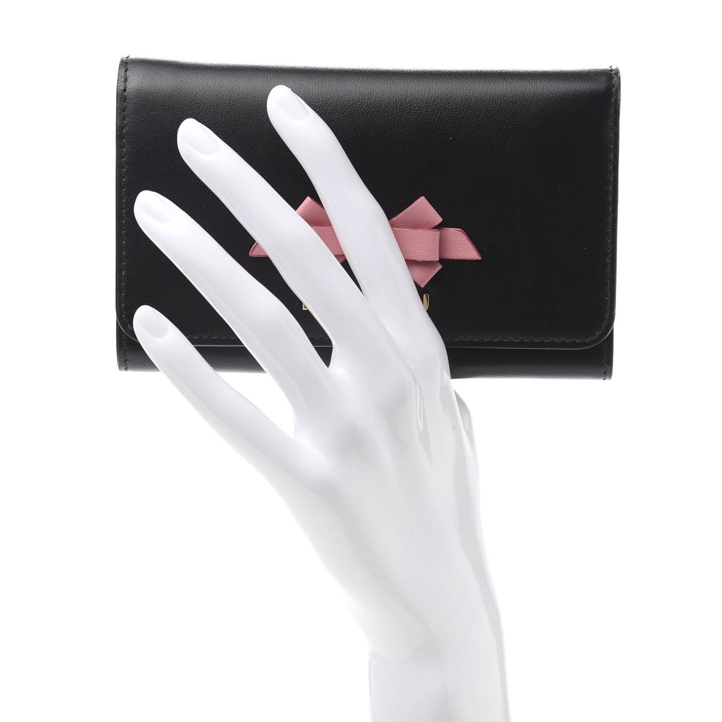 Soft Calf Bow Wallet Black Petalo