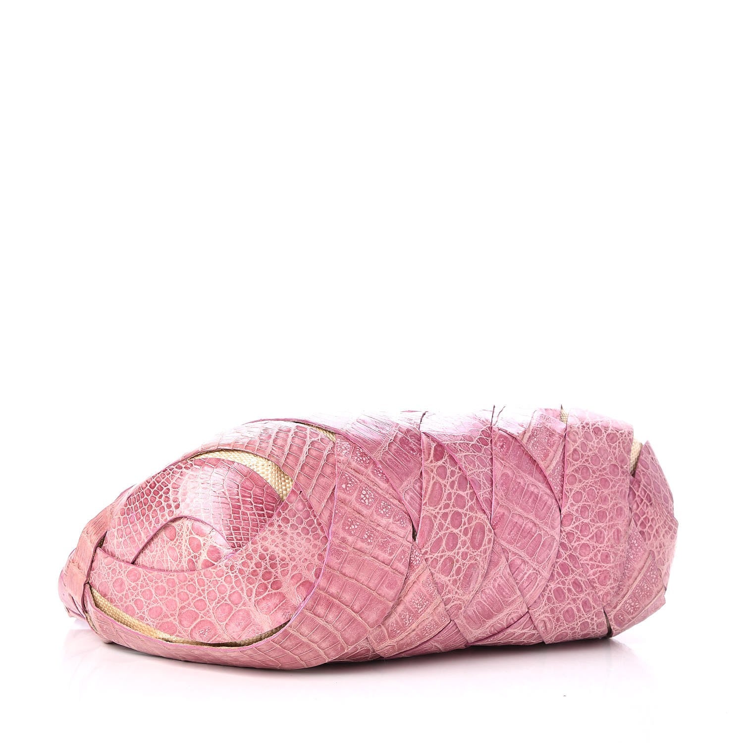 Nancy Gonzalez Crocodile Woven Shoulder Bag Pink 4 of 6