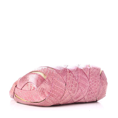Nancy Gonzalez Crocodile Woven Shoulder Bag Pink 4 of 6