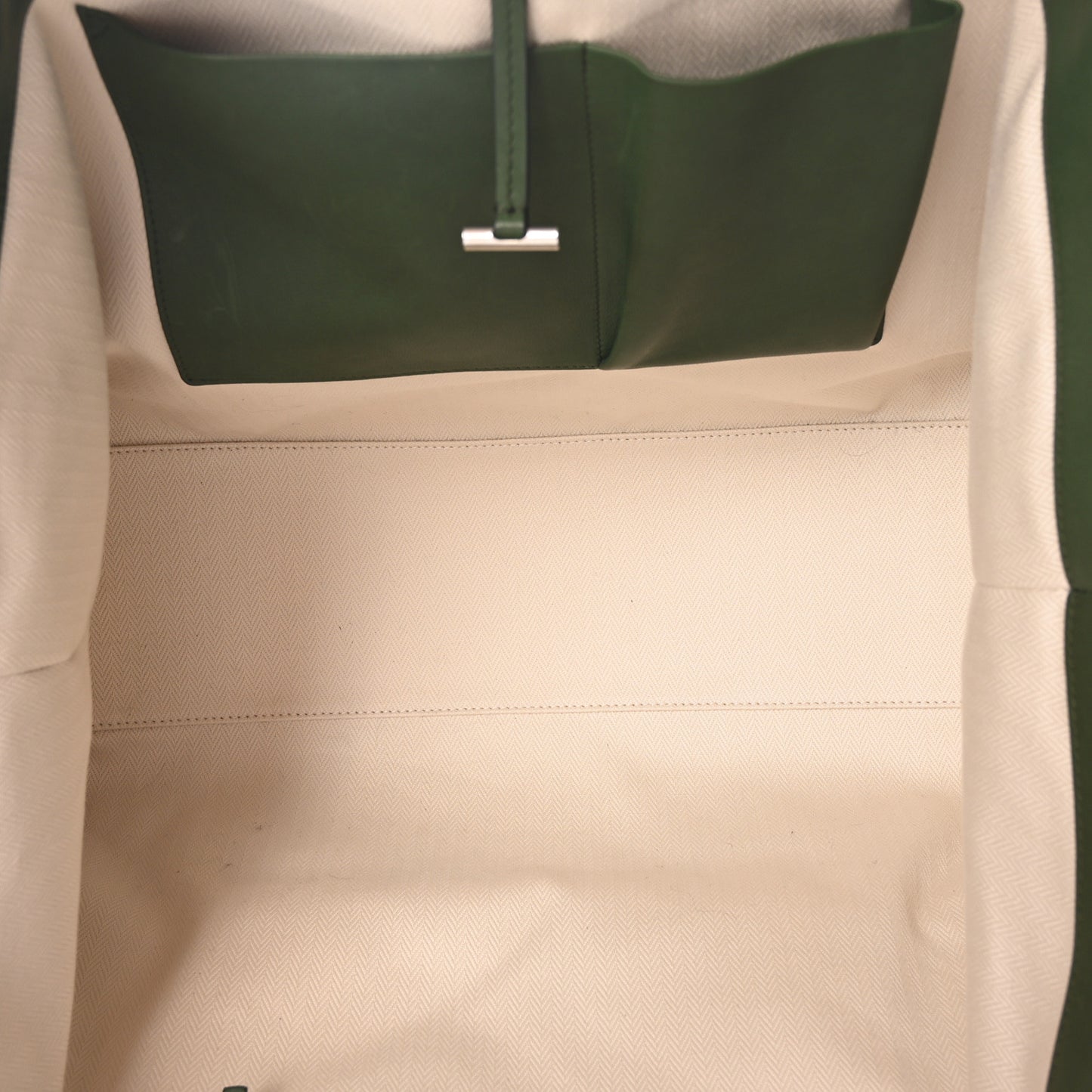 Polished Saddle Calfskin Marlo Tote Bag Moss