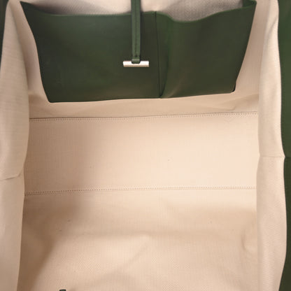The Row Polished Saddle Calfskin Marlo Tote Bag Moss 5 of 9