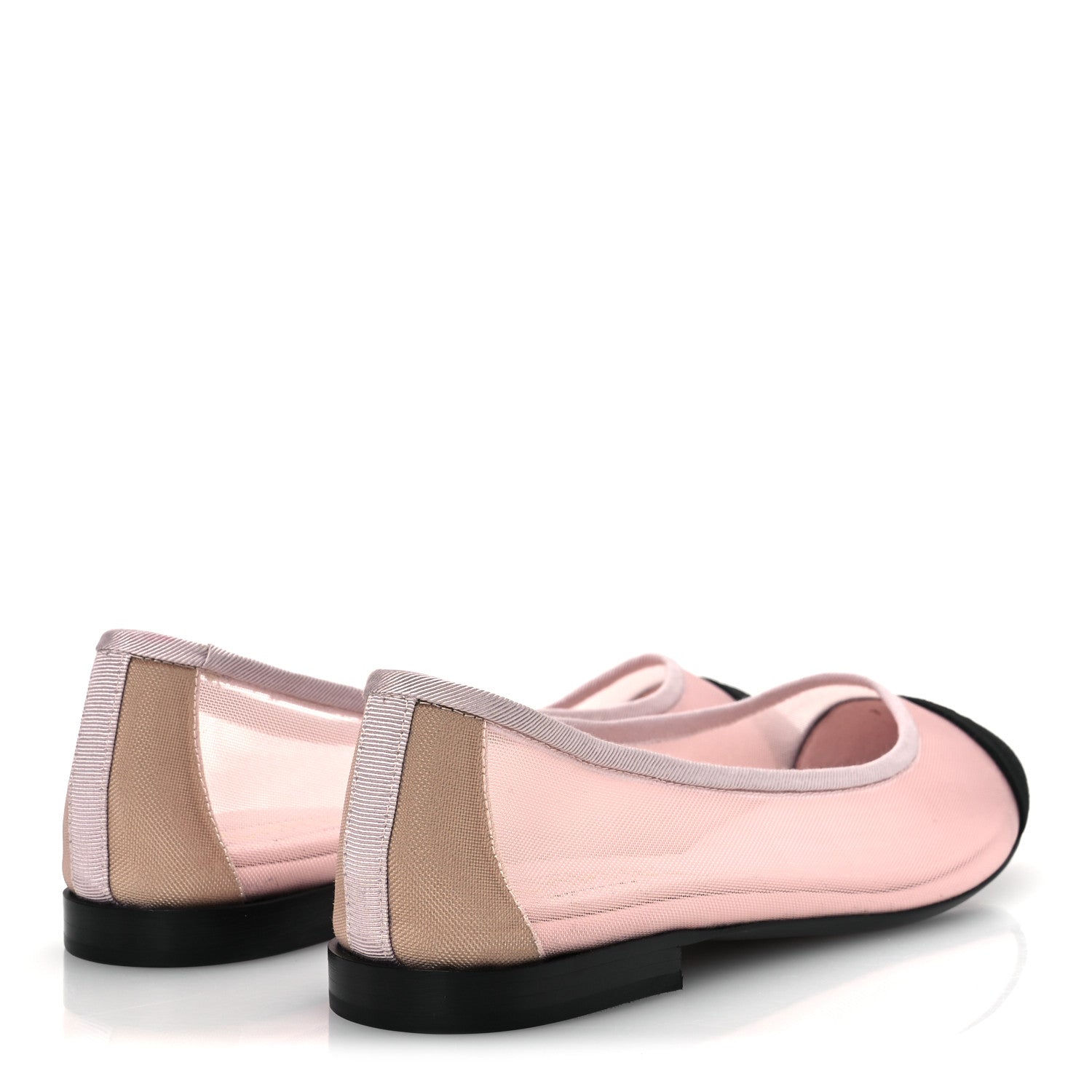 Chanel Mesh Grosgrain CC Ballerina Flats 39.5 Pink Black 39.5 Pink Black 5 of 10