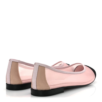 Chanel Mesh Grosgrain CC Ballerina Flats 39.5 Pink Black 39.5 Pink Black 5 of 10