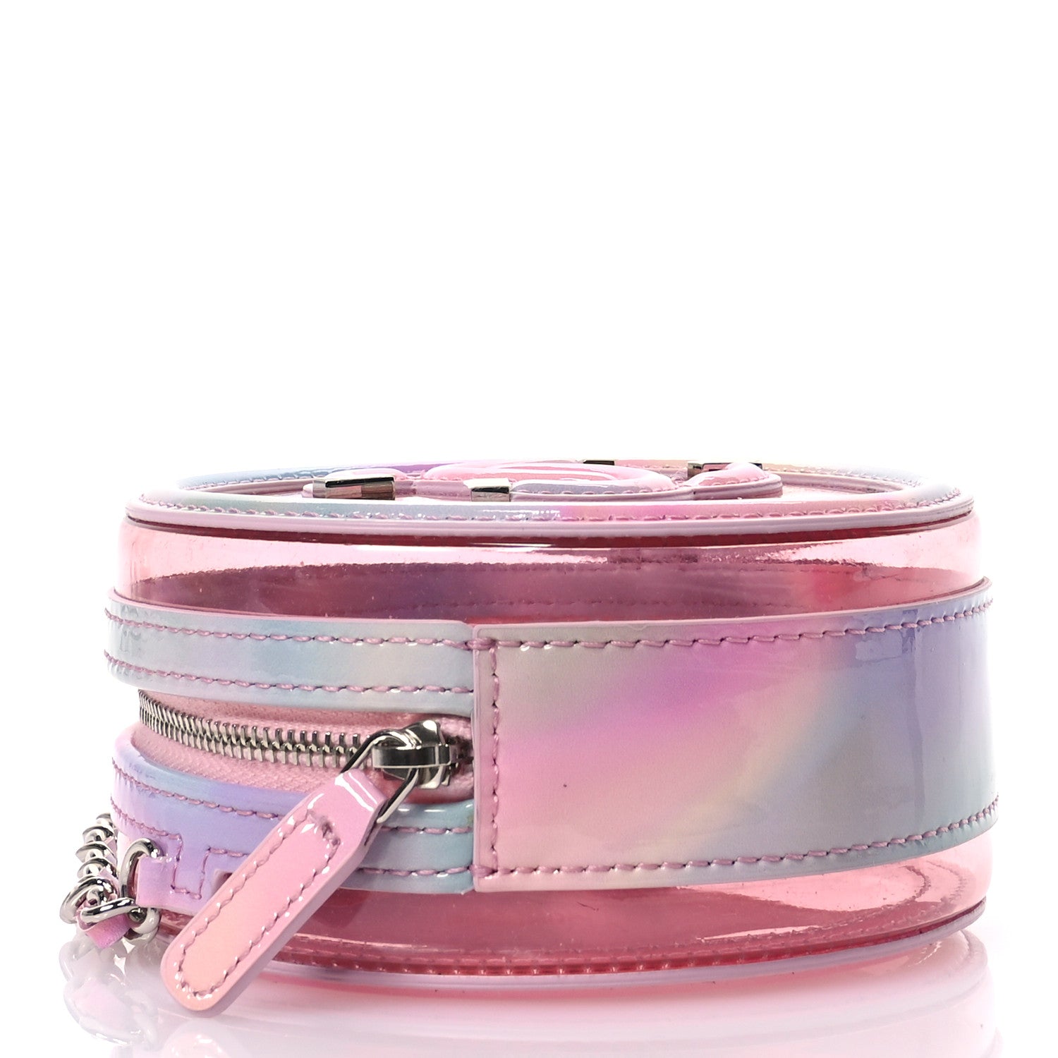 Chanel PVC Lambskin Filigree Round Clutch With Chain Pink 4 of 11