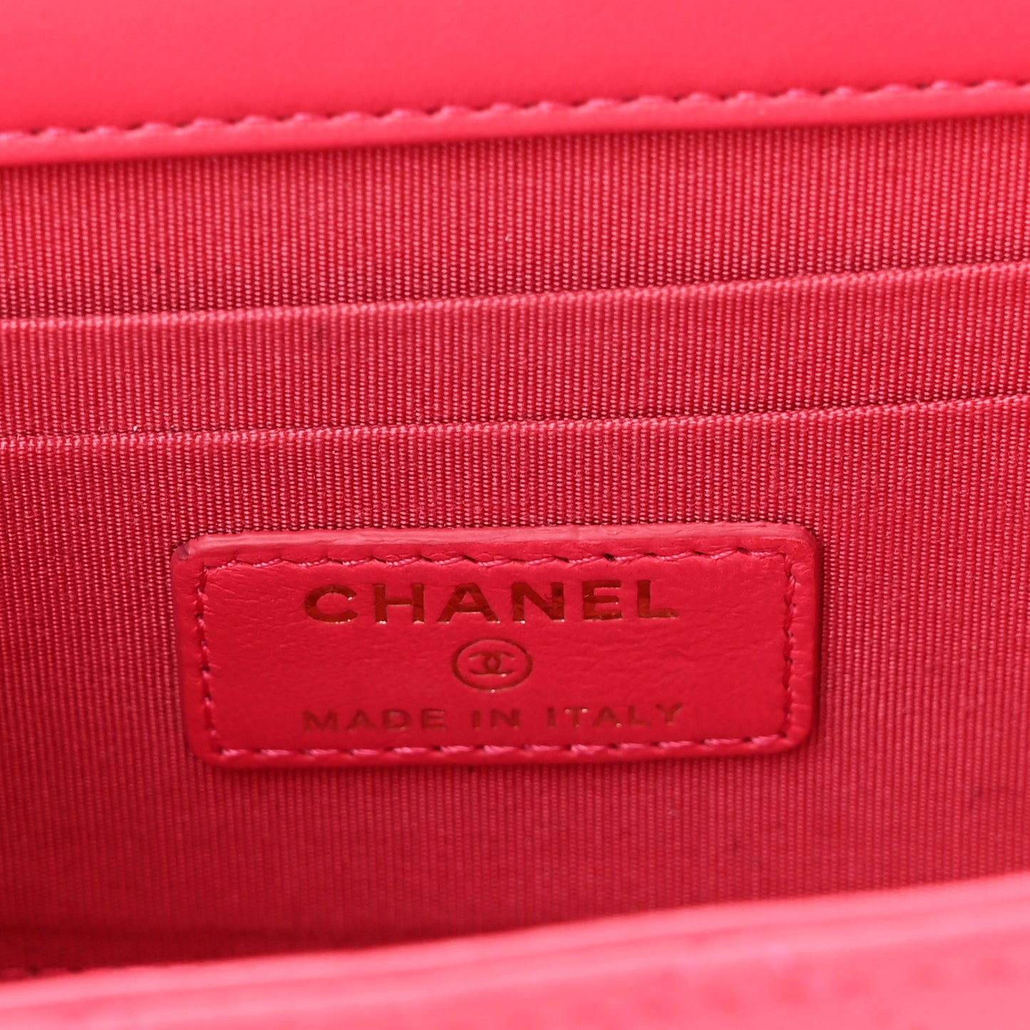 Lambskin Quilted Mini Trendy CC Clutch With Chain Dark Pink