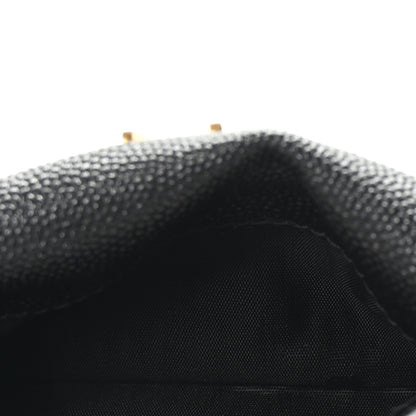 Saint Laurent Grain De Poudre Uptown Monogram Card Case Black 5 of 7