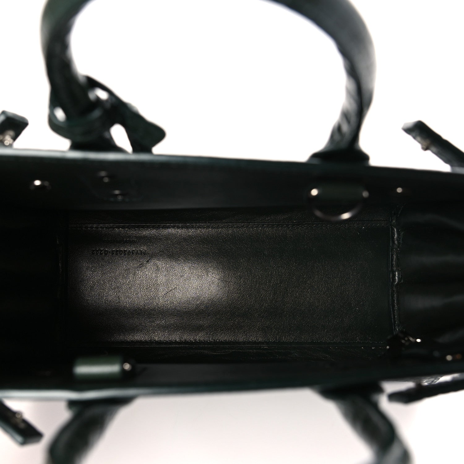 Saint Laurent Calfskin Crocodile Embossed Nano Sac De Jour Dark Leaf 5 of 10