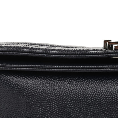 Chanel Caviar Chevron Quilted Medium Boy Flap Black 9 of 12