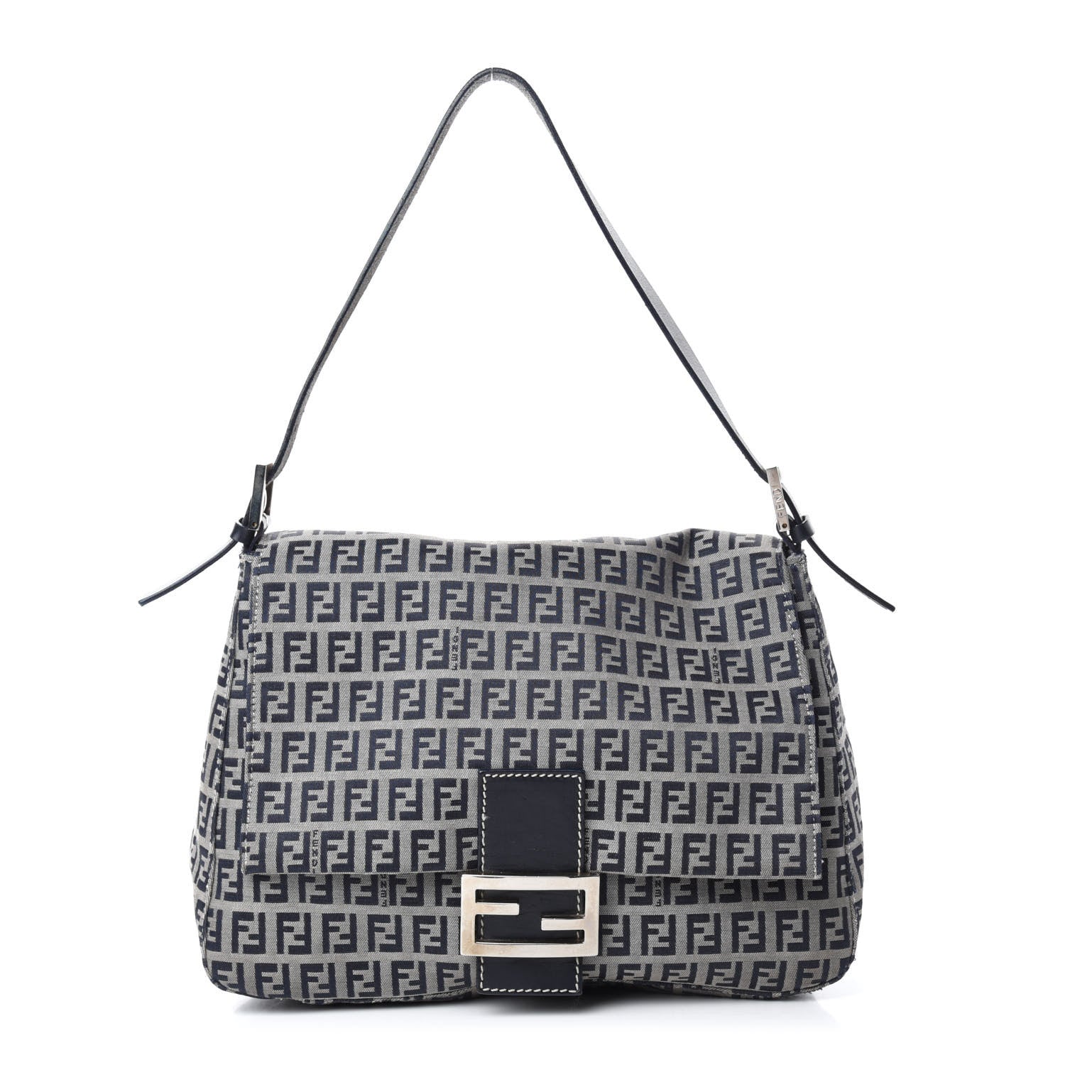 Fendi Zucchino Mama Baguette Navy 1 of 10