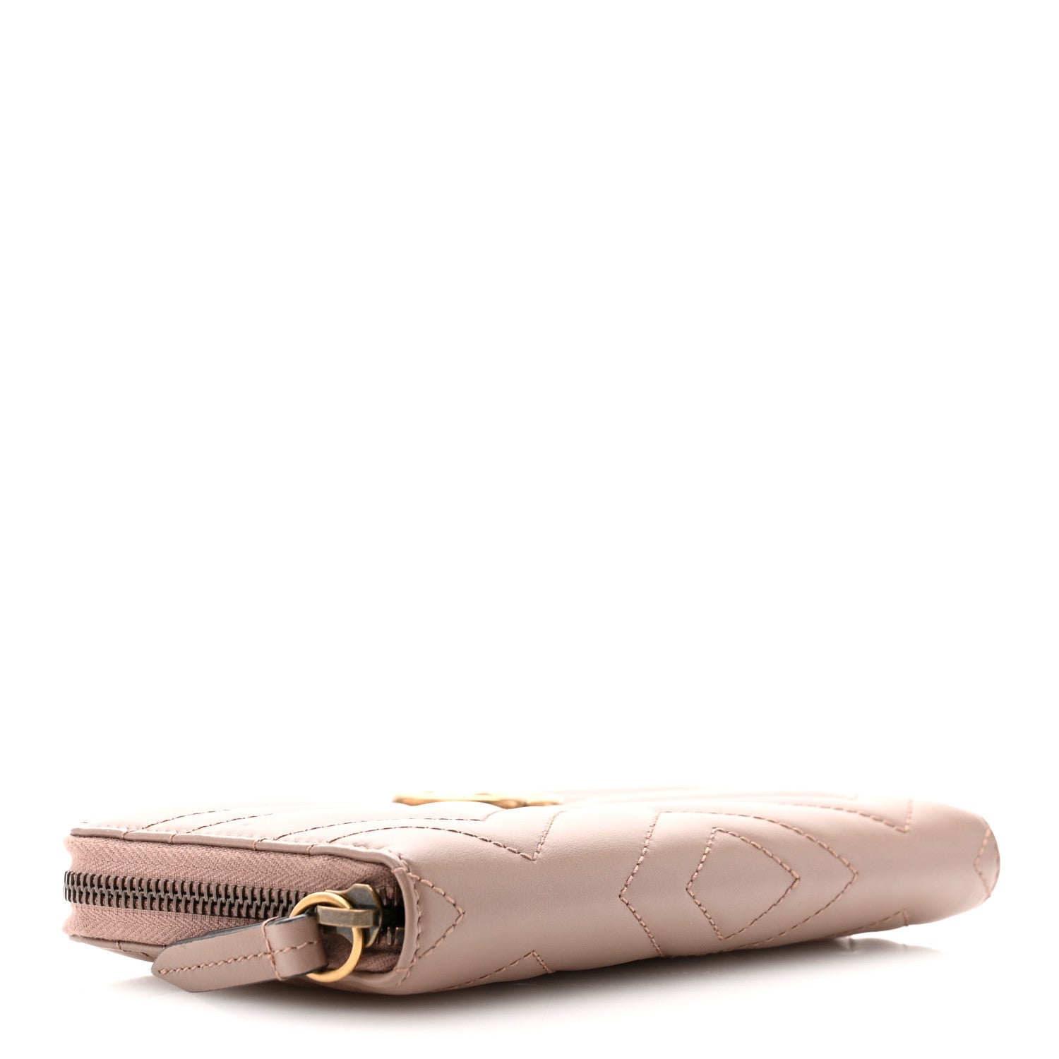 Gucci Calfskin Matelasse GG Marmont Zip Around Wallet Porcelain Rose 4 of 6