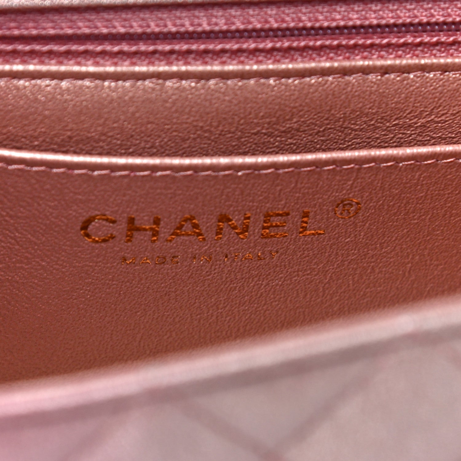 Chanel Metallic Lambskin Quilted Ombre Mini Rectangular Flap Pink 12 of 25