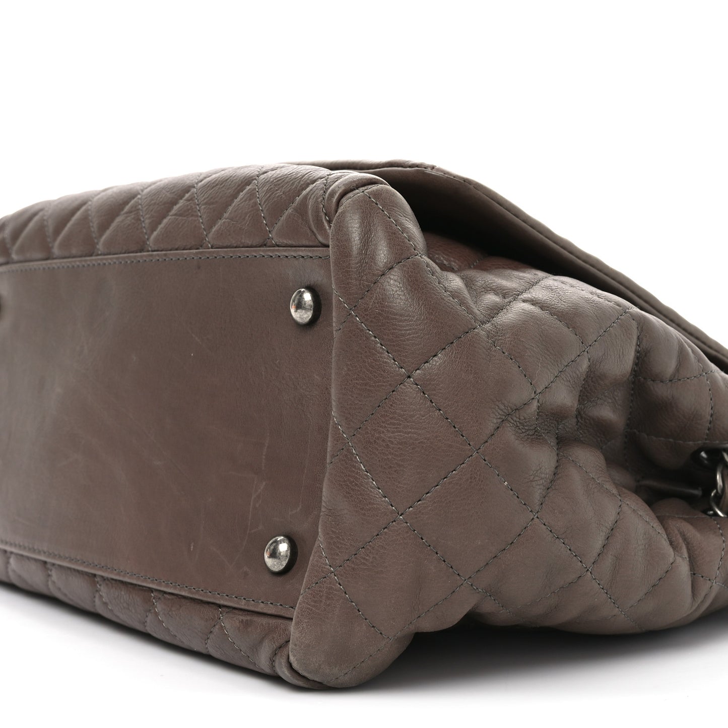 Calfskin Quilted Istanbul Accordion Flap Dark Grey