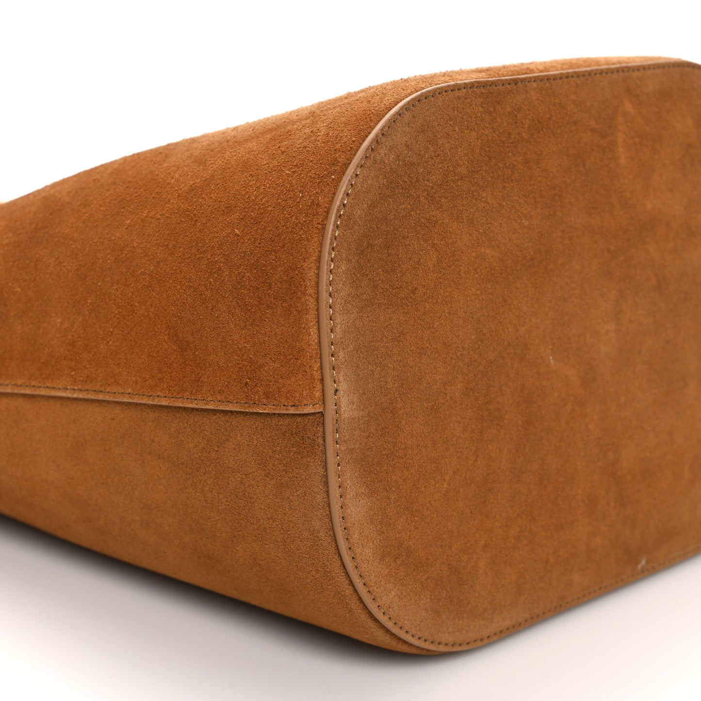 Suede Shearling Triomphe Medium Louise Bag Tabaco Cream
