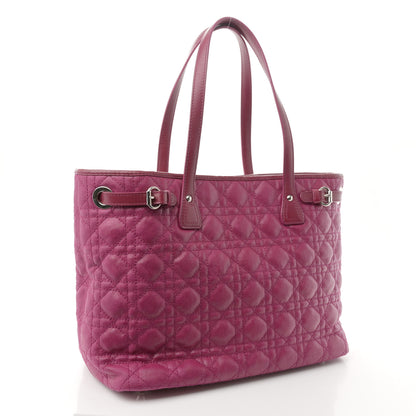 Christian Dior Coated Canvas Cannage Medium Panarea Tote Raspberry 3 of 12