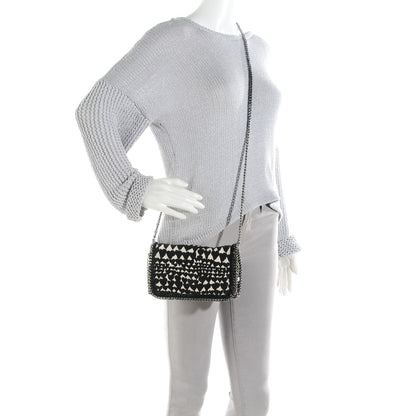 Stella McCartney Faux Leather Falabella Hearts Convertible Clutch Black 2 of 9