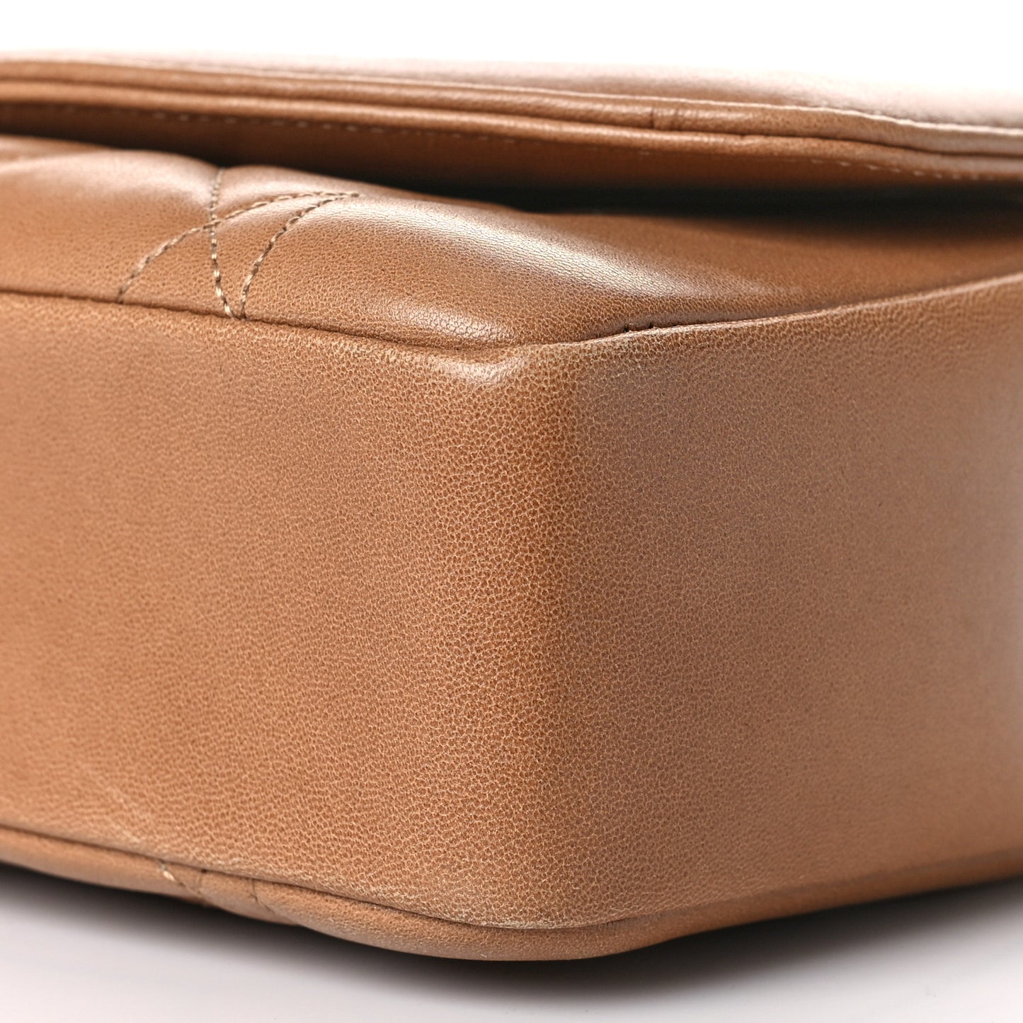 Lambskin Quilted Small Single Flap Beige