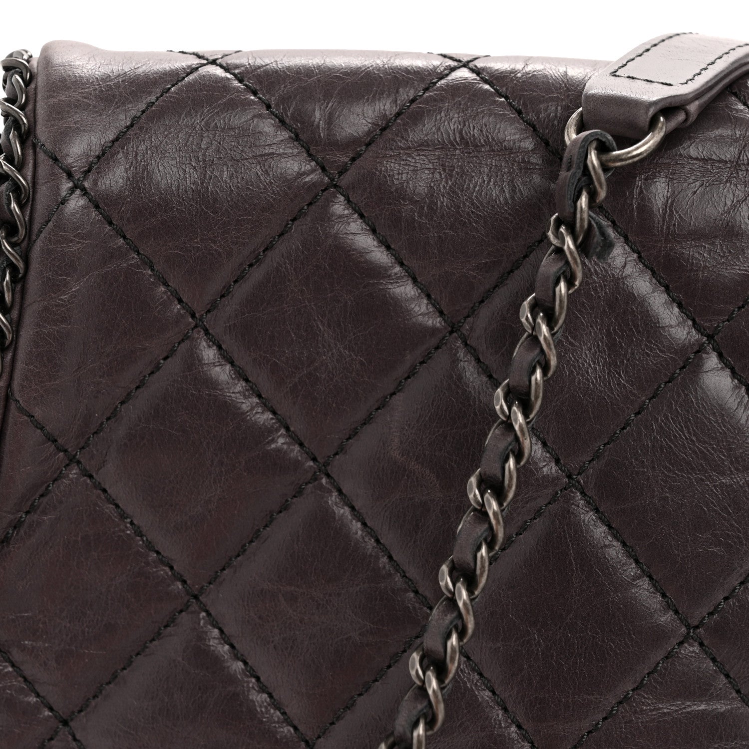 Chanel Calfskin Quilted Small CC Enchained Accordion Flap Purple 13 of 13