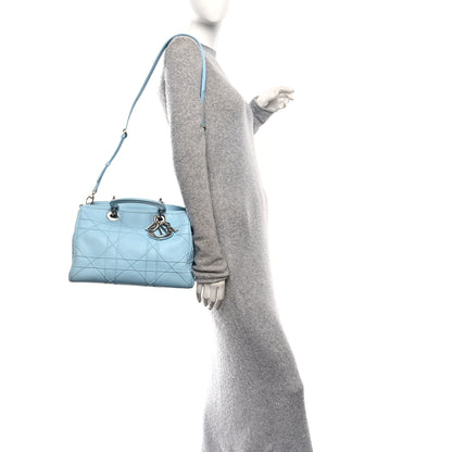 Christian Dior Lambskin Cannage Granville Polochon Light Blue 2 of 10