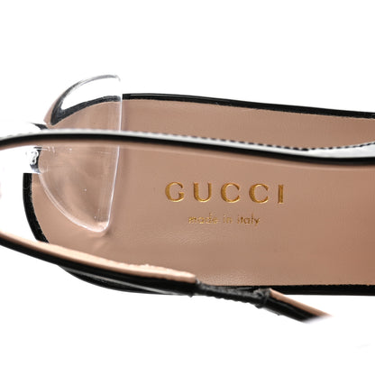 Gucci Patent Womens Horsebit Slingback Pumps 38 Black 8 of 10