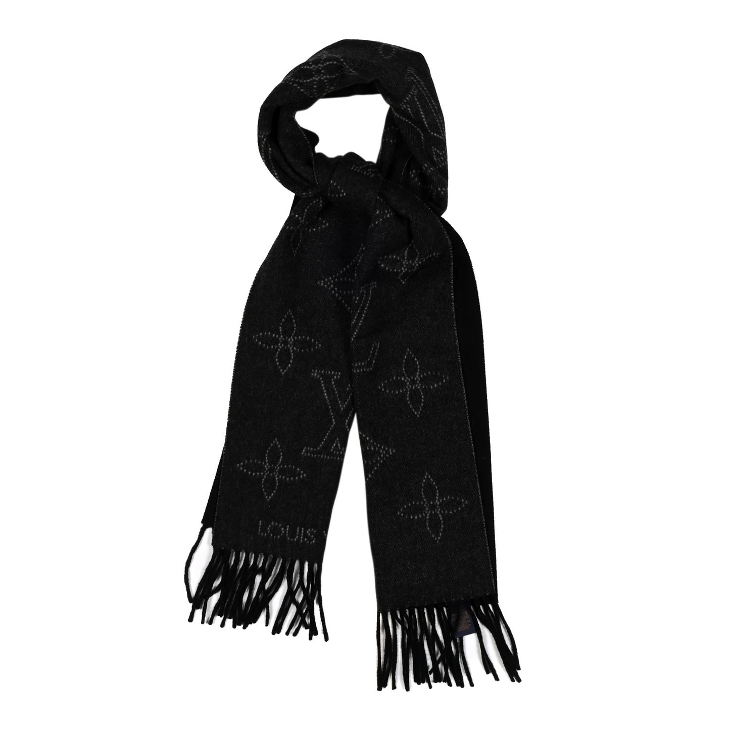 Cashmere Wool Silk Flight Mode Mahina Echarpes Scarf Black